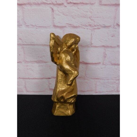 Vintage Gold Paper Mache Banner Angel 12" Holiday Décor Unique - Picture 8 of 9